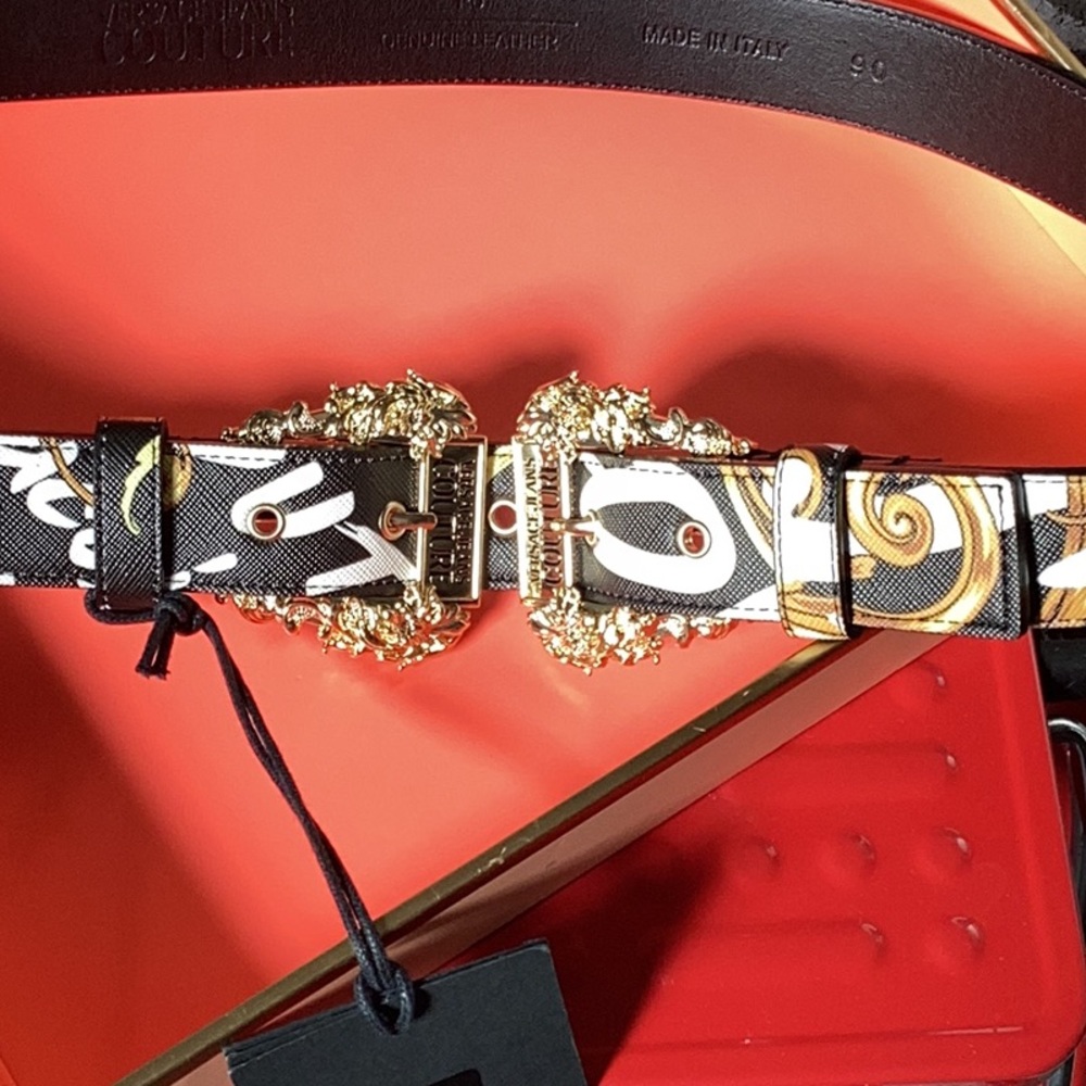 Versace Jeans Collection Black and Gold Belt